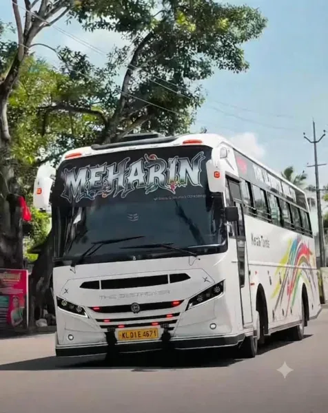 34-Seater Bus available for booking at Meharin Agency & Foods
